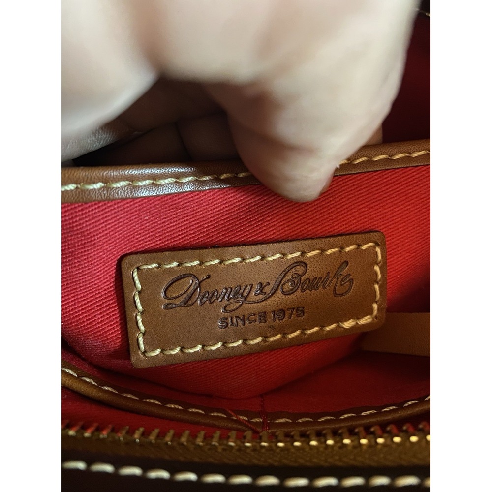 Dooney & Bourke Small Lexington Tote Brown Smooth Leather Bag Red Lining NWOT - Picture 10 of 16